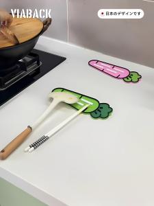 Silicone Kitchen Pot Holder Drain Pad Cooking Finished Spatula Storage Anti-slip Drainage Mat Pot Lid Rack Kitchen Storage