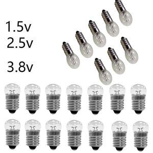 10 Bóng Đèn Sợi Đốt Nhỏ 0.3A 1.5V-6V Dành Cho Học Sinh Thí Nghiệm Vật Lý Điện Lực Sử Dụng Đèn Báo