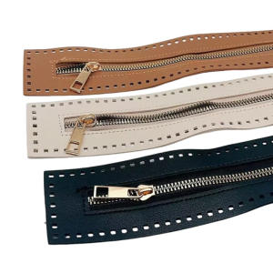 1/2pcs 27cm Long Leather Zipper Useful For Crochet Bag Hardware Soild Zipper Sewing Accessory Useful Handbag PU Leather Zipper
