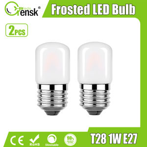 6pcs LED Filament Light Bulbs 2700K 6000K 1W E27 T28F LED Edison Bulb Retro Tubes Night Light Fridge Lamp Frosted Glass Lamp Bulb