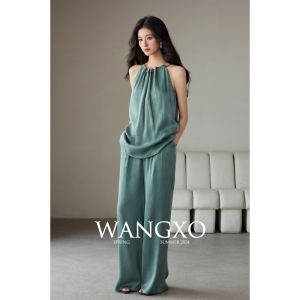 WANGXO | Bộ Đồ Elegent Chống Nhăn Cupro & Tencel với Hạt Trang Trí Handcrafted