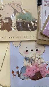 Thiệp cảm ơn hoa khô phong cách vintage / thiệp hand made / thiệp hoa khô