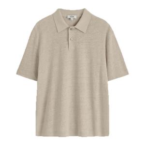COS Mens Standard Fit Linen POLO Shirt New Summer Collection Fashion Urban Style Short Sleeve Casual Top for Daily Wear