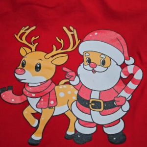 Merry christmas shirt เสื้อคริสต์มาสเด็ก เสื้อยืดเด็กสีแดง เสื้อยืด กวางเรนเดียร์ ซานตาครอส สโนว์เเมน ผ้าคอตตอน100%