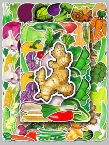 100 Pieces of Vegetable Stickers Green Healthy Green Vegetables Peas Stylish Creative Graffiti Material Decoration Stickers Power Bank Laptop Water Cup Phone Case Refrigerator Goka Guitar Waterproof Stickers