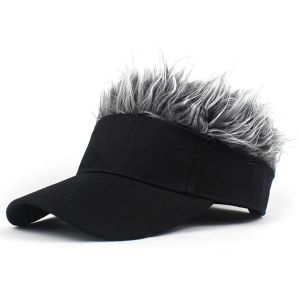 Men Synthetic Short Hair Baseball Cap Spiked Hair Wig Hat Fake Hair Adjustable Sunshade Visor Fancy Performance Hip-Hop Headwear