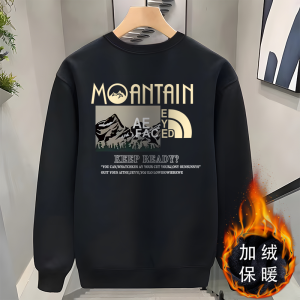 เสื้อสเวตเชิ้ตคลุมด้วยผ้าคอกลมฤดูใบไม้ร่วงฤดูหนาวสําหรับผู้ชายและผู้หญิงพร้อมซับขนแกะเสื้อแขนยาวแฟชั่นลําลอง