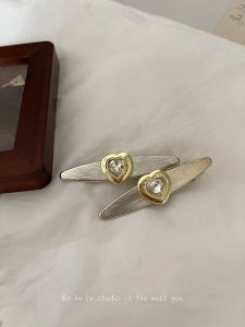 Korean Style Rhinestone Heart Hair Clips Womens Forehead Clips Back of Head Hair Accessories Girls Side Clips