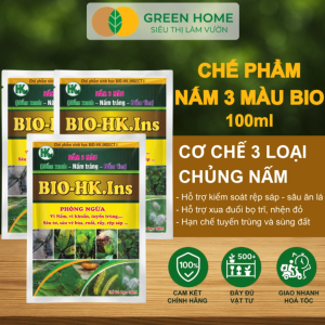 3 Gói Chế Phẩm Sinh Học Nấm 3 Màu GreenHome Hoàng Kim Gói 100ml Hỗ Trợ Xua Đuổi Rệp Sáp Sùng Đất