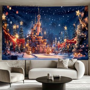 VIKAMA fairy tale Christmas tapestry Santa Claus Christmas Tree decoration Bedroom Living Room Dormitory Party decoration