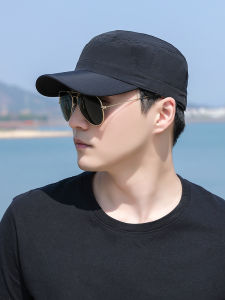 Mens Spring Autumn Sun Protection Baseball Cap Outdoor Casual Flat Top Duckbill Hat Summer Quick Dry Sunshade Sun Hat