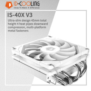 ID-COOLING IS-40X 4 Heat Pipes Down-pressure CPU Air-cooling Cooler 45MM High 9CM Fan for LGA1200/1700/AM4/5 ITX Chassis