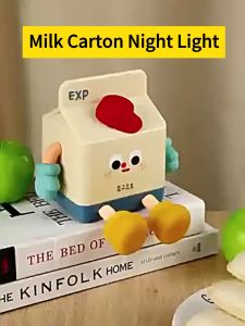 SG [READY STOCK]  Milk Box Small Night Light Lamp Night Light USB Charging Timing Function Birthday Silicone Light Clapping Light Home Study Lamp Sleep Bedside Lamp Atmosphere Light Gift Silicone Light 3 Gear Soft Lighting Rechargeable Clapping Light