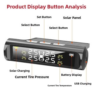 BONINGYU | Wireless Solar TPMS Tire Pressure Monitor