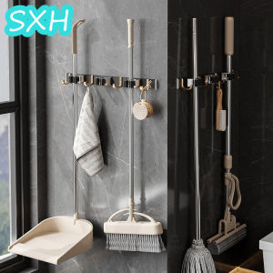 SXH Mop Hook Punch-Free Home Old-Fashioned Mop Clip Hotel Mop Broom Stick Hook Wall-Mounted Storage Holder