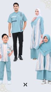 Thaluna Kids - Dress Nabila Mini Blue Pastel | Gamis Anak Perempuan | Bahan Katun Triset Premium