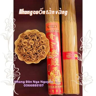 (300 cây)Nhang cuốn tàn vàng Thái Lan/Nhang cuộn tàn Tài Lộc số 6