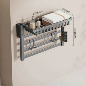 JOMOO | Giá Treo Khăn Sưởi ấm Chống Khuẩn Màn Hình Số Sợi Carbon Tăng Nhiệt Nhanh