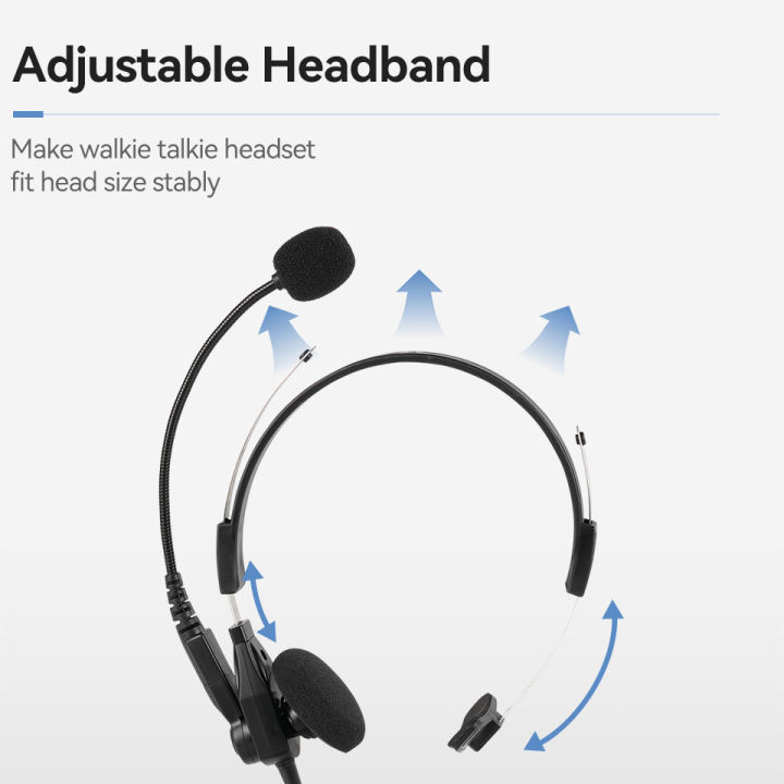 Retevis EHK013 EHM003 Headphone Overhead Headset Pin Radio