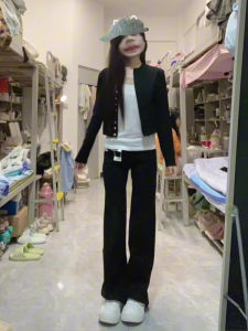 Quần Jeans Denim Ống Thẳng Ôm Vừa Cạp Lows Washed Micro Flare Cho Nữ Mùa Thu Phong Cách Mỹ Quần Jeans Nữ Cao Cấp