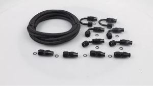 3M 10PCS 12AN 10AN 8AN 4AN PTFE Fuel Line Hose Kit E85 Nylon Braided Fuel Hose with Swivel Fuel Hose End Fitting Adapters Kit