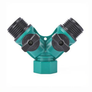 GOUN HOSE NEW 3/4 Inch 2 Way Brass Garden Hose Splitter Y-Type Tap Watering Connector Distributor for Outdoor Faucet