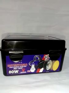 Senter Kepala LED 80 Watt Super Terang Mitsuyama MS-182P Bonus Bohlam Rechargeable 80W Ms-182
