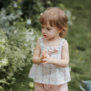 OAK FAMILY | Summer Cotton Blend Baby Girls Off-Shoulder Loose Dress Undergarment Oak Family Brand Comfortable Breathable Pure Cotton Top