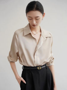 YAOMUHUA | Elegant V-Neck Satin Womens Shirt