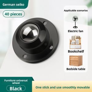 MONLEYTA | Ultra-Thin Stainless Steel Universal Wheels Table Storage Box Hand-Push Cart Mobile Base For Home Use Smooth Rolling Casters