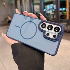 Luxury Matte Case For Samsung Galaxy S26 S25 S24 Ultra S26Plus A57 A56 A36 A26 A17 A37 For Magsafe Wireless Charge Bumper Cover