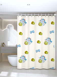 MMZECE | Waterproof Mildew-resistant Thickened Drill-free Bathroom Curtain Set