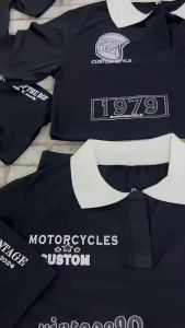 เสื้อโปโล คอปกแขนสั้น ผู้ชาย ไชส์ S M L XL Style เท่ๆ ผ้าคาตตอล