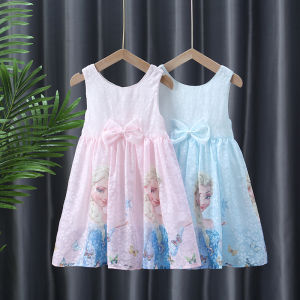 Summer Princess Dress for Girls Cotton Blend Thin Strap Vest Dress Cartoon Design Childrens Clothing YISMALL Brand New 2025