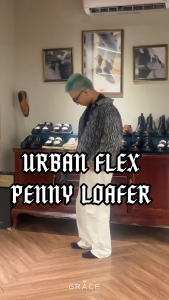 GIÀY TÂY XỎ DA THẬT TRẺ TRUNG ĐẾ CHUNKY - GRACE SAIGON URBAN FLEX PENNY LOAFER 612 BLACK