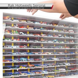 RAK HOTWHEELS SERONG ISI 120 DENGAN BACKGROUND PVC BOARD