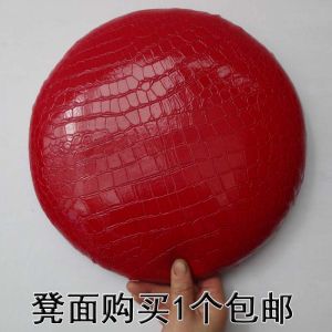 ที่นั่งแบบทรงกลมแบบสเปนดีมีแผ่นรองพลาสติกแบบว่างในกลาง แผ่นรองที่นั่งแบบทรงกลมสำหรับโต๊ะอาหาร ที่นั่งแบบหุ้มหนังสีแดง