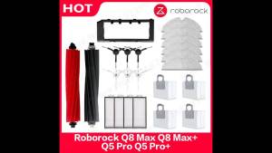 Roborock | Roborock Q8 Max Q8 Max+ Q5 Pro Q5 Pro+ Replacement Spare Parts Main Side Brush Hepa Filter Mop Dust Bag Accessories