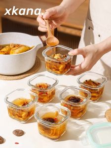 High Borosilicate Glass Food Storage Box with Lid Leftovers Partitioned Container for Kimchi And Food Preservation Household Organizer