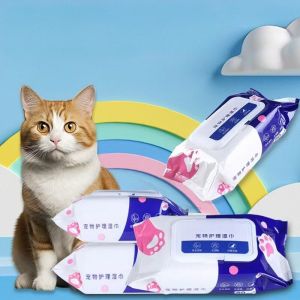 buy2free1 Anti Bacterial Dog Wet Wipes Cat Wet Tissue Soft Multipurpose Grooming Wet Tissue 宠物消毒湿纸巾