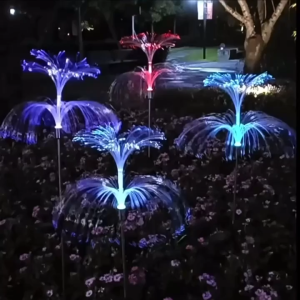 Solar Christmas Lights Outdoor Waterproof for Patio Lawn Garden Christmas Flash Decor with 2 Styles Optional Jellyfish Lights and Firework Lights