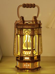 new 3D Wooden Puzzles DIY Rotating Vintage Lantern Hands-on Activity Desk Decor Gifts for Teens high-quality