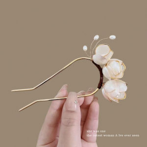 NING ZHOU | New Chinese Style High-End U Shape Magnolia Flower Hair Pin