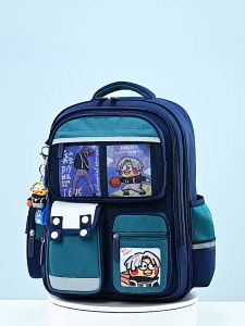 Ba lô đi học cho bé lớp 1- lớp 6 chống gù có đệm vai tặng kèm móc gấu và sticker 118