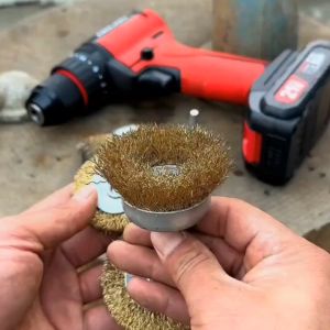 CEO 🇲🇾 Brass Wire Brush Tembaga Brass Shank Rotary Grinder Tools Drill Bits Steel Wood Car Paint Removal Sanding Clean