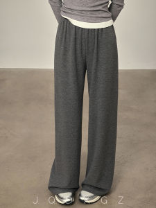 Slimming High Waist Wide Leg Casual Pants Draping Softness Autumn Winter Grey Loose Walking Pants Casual Trousers for Women