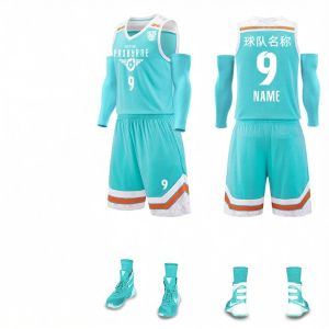 SK | Moisture-wicking Slim-shoulder Custom Digital Print Basketball Suit