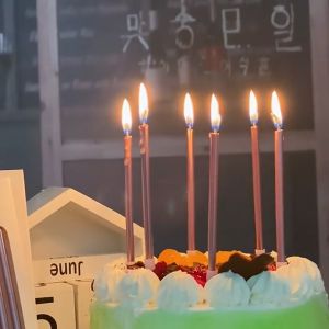 6 Pcs Lilin Pensil Isi - Dekorasi Pesta Ulang Tahun Lilin Panjang Birthday-Happy birthday Candle