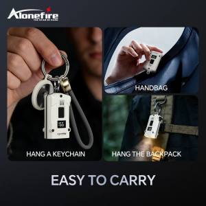Alonefire | Alonefire M12 EDC Dual light Mini Led Small Flashlight Keychain Torch Camping Travel Emergency Lighting Stair Key Chain Lights