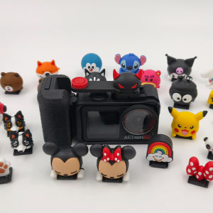 3D พิมพ์กล้อง Grip Handle สําหรับ DJI Osmo Action 3/4/5 Pro ใช้งานร่วมกับ Original Cage & QUICK RELEASE รองเท้าเย็นอุปกรณ์เสริม